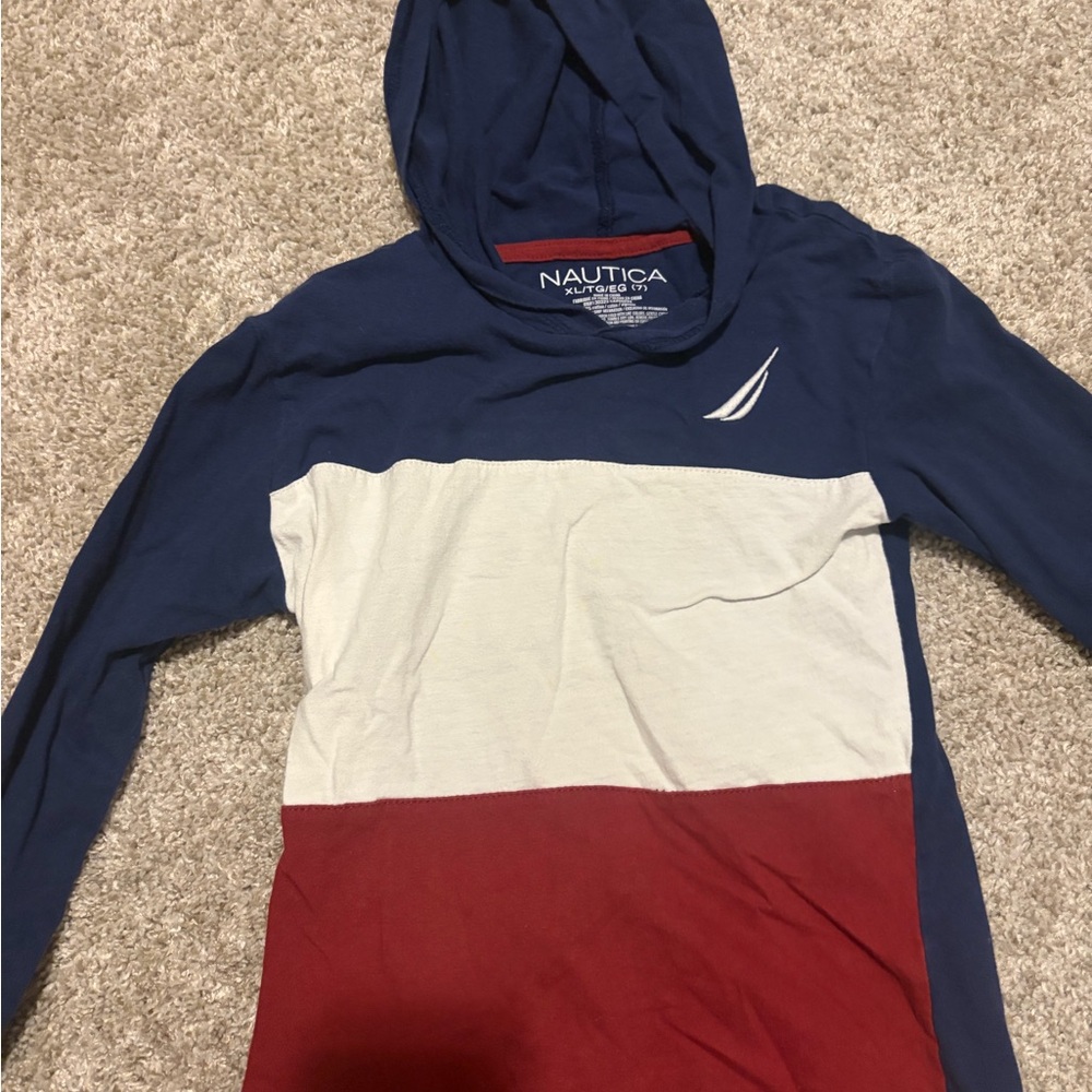 Nautica Navy and Red Hoodie